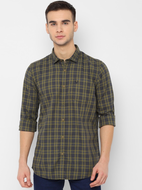 

Allen Solly Sport Men Olive Green Regular Fit Checked Casual Shirt