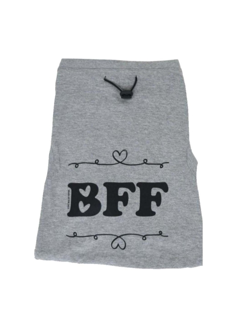 

Heads Up For Tails Grey Melange & Black Printed Dog T-shirt