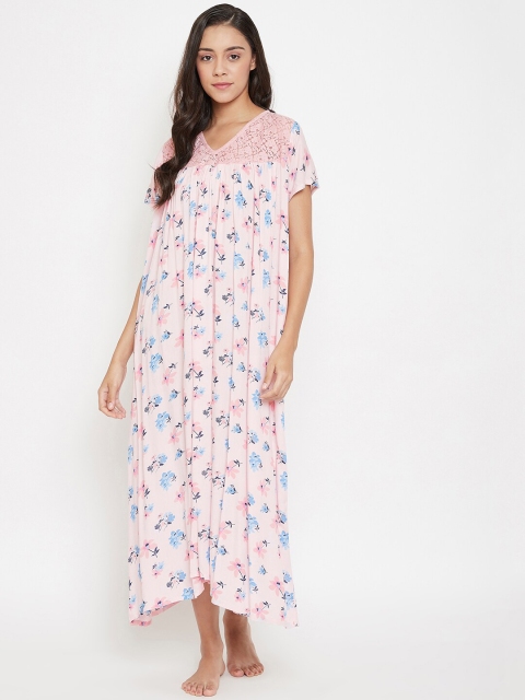 

The Kaftan Company Pink Printed Nightdress