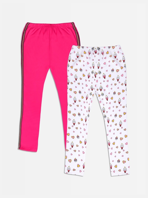

Punkster Girls Pack Of 2 Ankle-Length Leggings, Pink