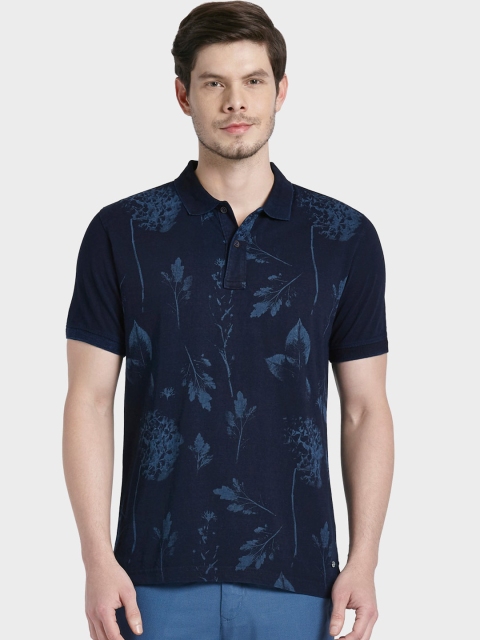 

ColorPlus Men Blue Printed Polo Collar T-shirt