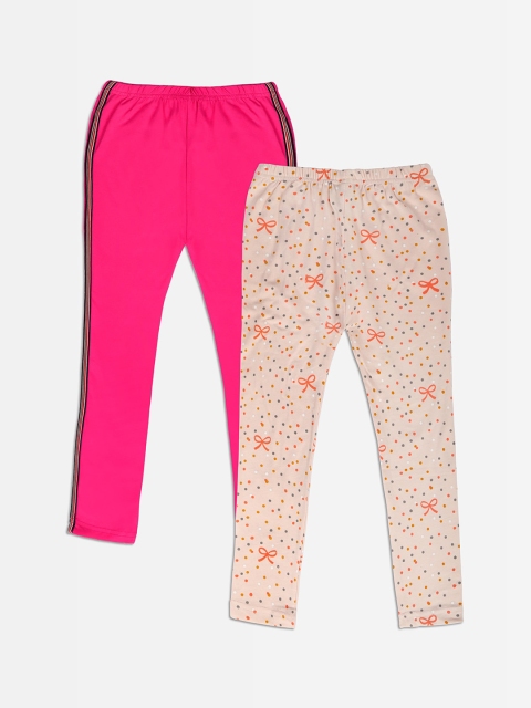 

Punkster Girls Pack Of 2 Ankle-Length Leggings, Pink