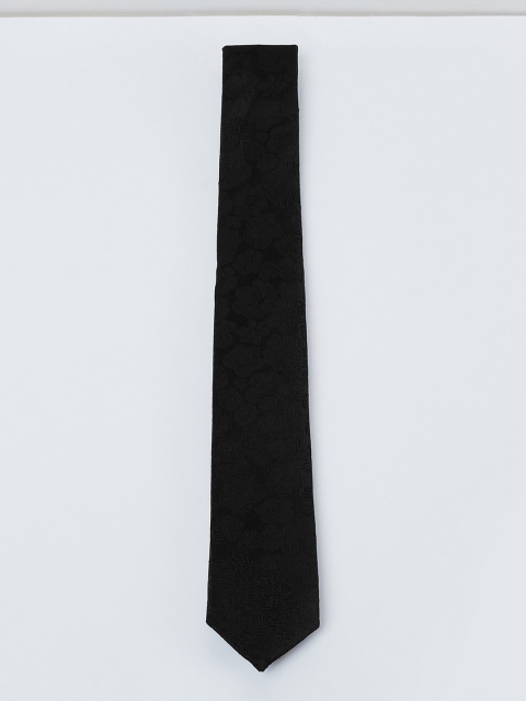 max Black Woven Design Broad Tie