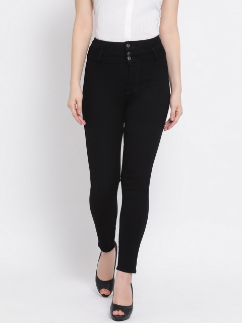 

Code 61 Women Black Skinny Fit High-Rise Clean Look Stretchable Jeans
