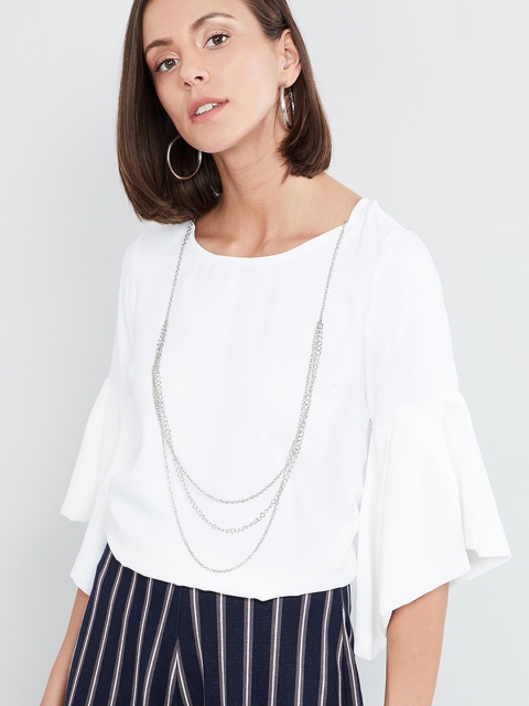 

max Women Off-White Solid Top