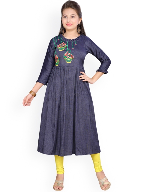 

Aarika Girls Blue Solid Anarkali Kurta