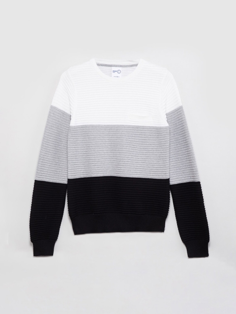 

max Boys Grey Colourblocked Pullover Sweater