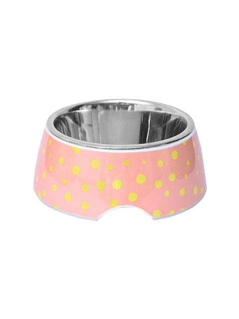 

Heads Up For Tails Peach-Coloured & Yellow Printed Anti-Skid Dog Pet Bowl