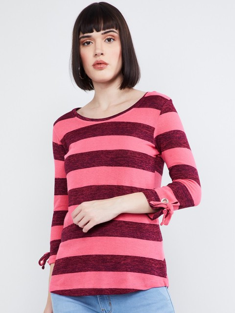 

max Women Pink Striped Top