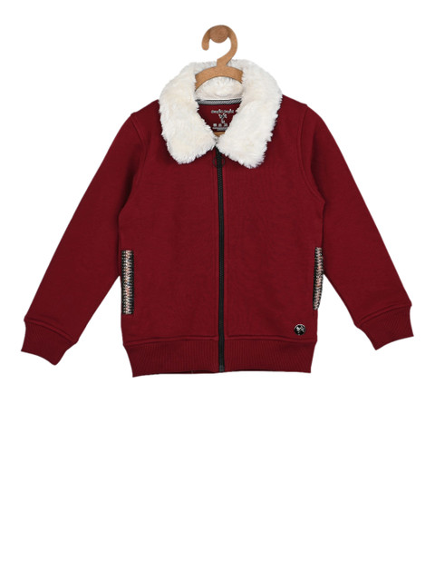 

Stupid Cupid Girls Maroon Solid Sweatshirt