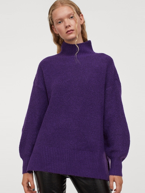 

H&M Women Purple Knitted Jumper
