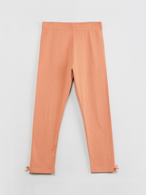 

max Girls Brown Solid Ankle-Length Leggings