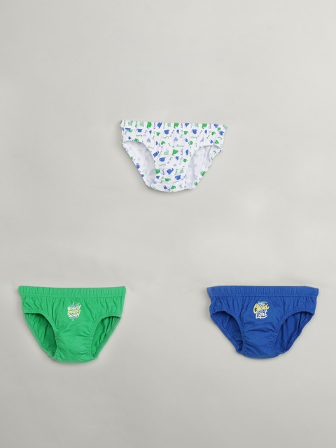 max Boys Pack Of 3 Printed Basic Briefs S19FIN15, Blue