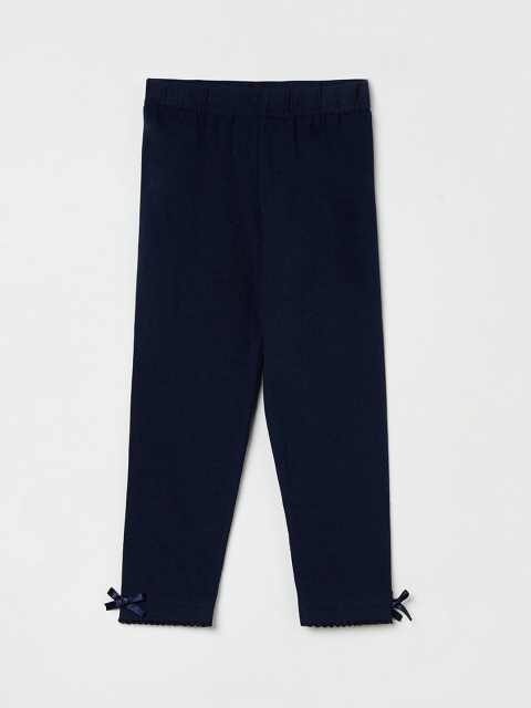 

max Girls Blue Solid Ankle-Length Leggings
