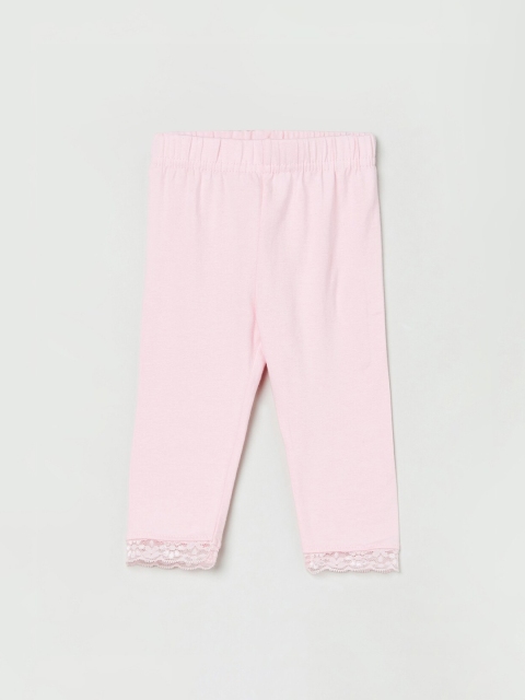 

max Girls Pink Solid Ankle-Length Leggings