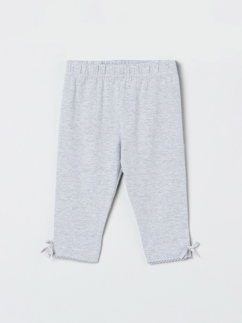 

max Girls Grey Solid Ankle-Length Leggings
