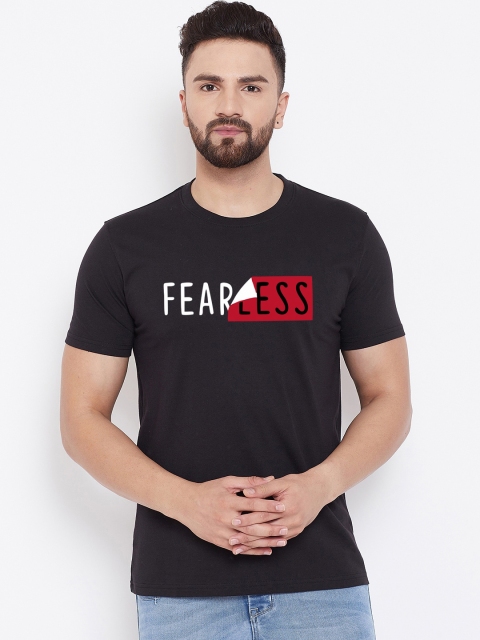 

wesquare Men Black Printed Round Neck T-shirt