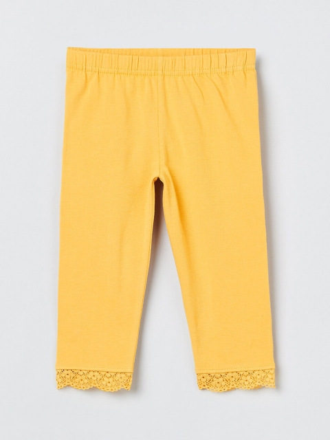 

max Girls Yellow Solid Leggings