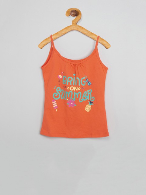 

max Girls Orange Printed Top