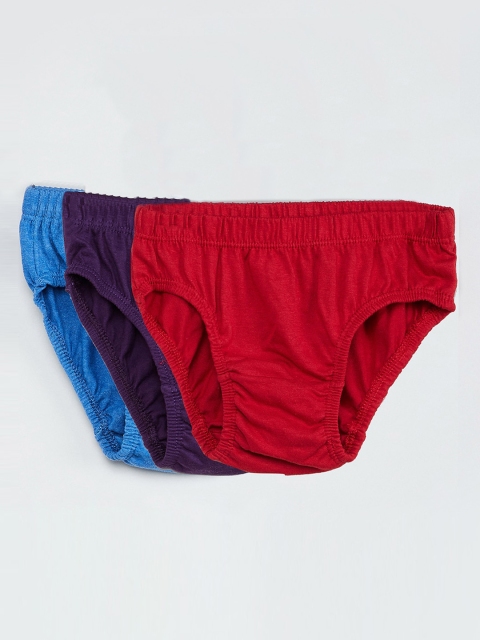 

max Boys Pack Of 3 Solid Basic Briefs M19DIN03, Purple