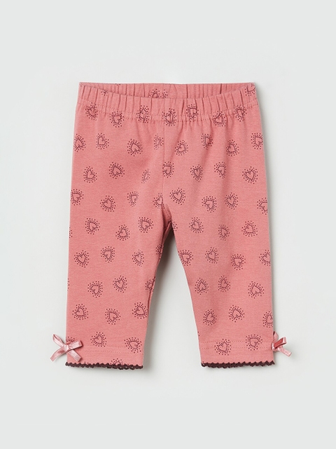 

max Girls Pink Printed Ankle-Length Leggings