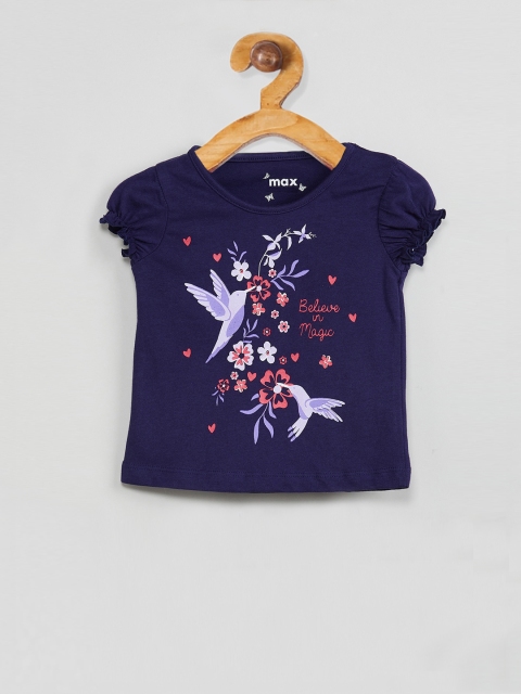 

max Girls Blue Printed Top
