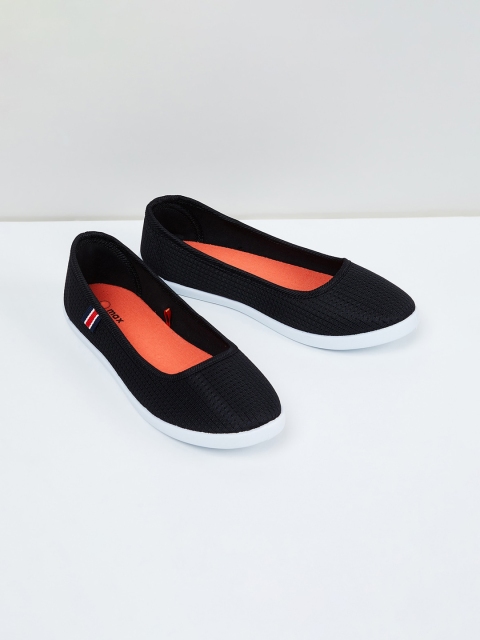 max Women Black Solid PU Ballerinas