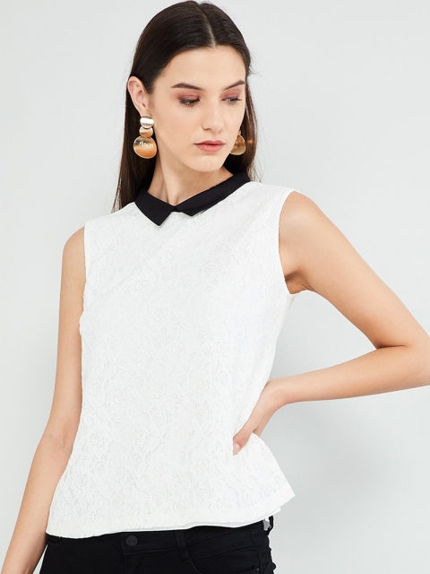 

max Women Off-White Solid Top