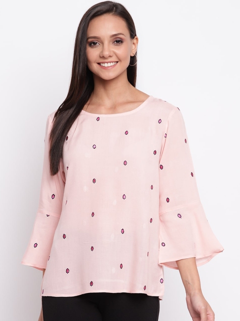 

Mayra Women Pink Embroidered Top