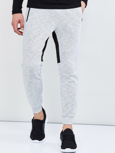 

max Men Grey Melange Solid Straight-Fit Joggers
