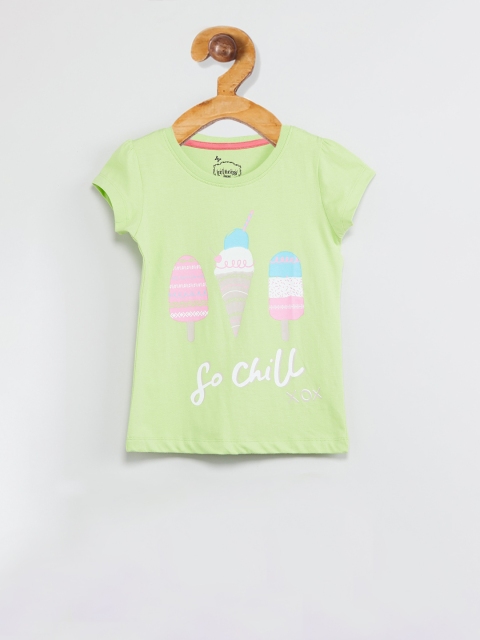 

max Girls Green Printed Top