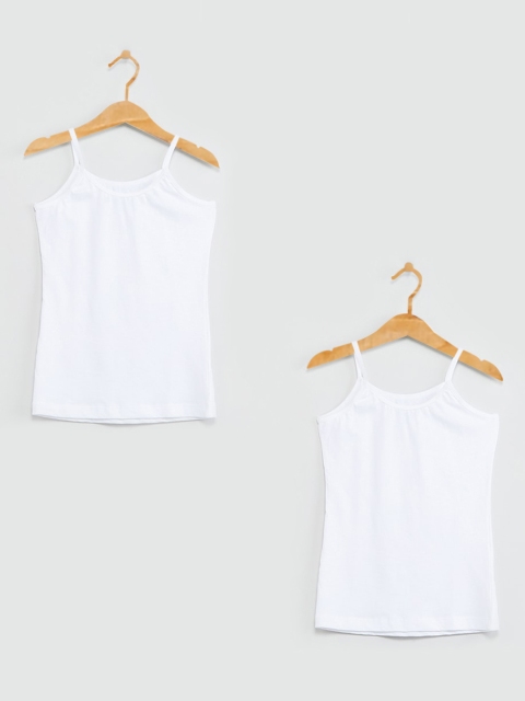 

max Girls Pack Of 2 White Solid Camisoles M19CIN01