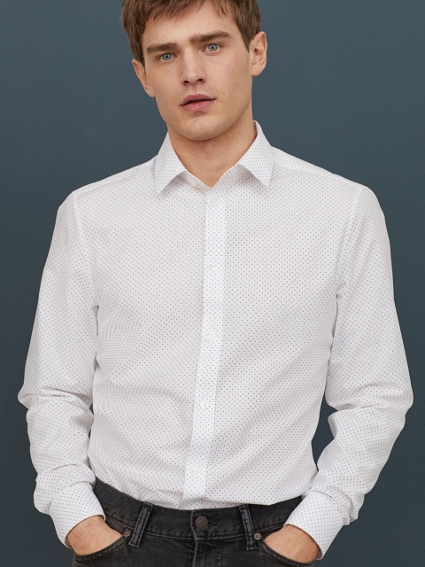 

H&M Men White Easy-Iron Shirt Slim Fit