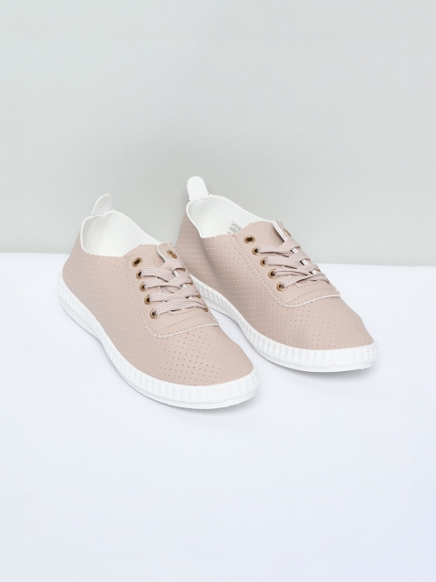 

max Women Beige Perforations Sneakers