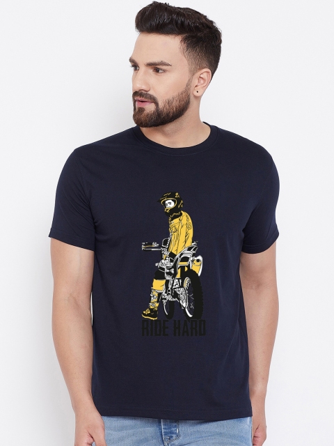 

wesquare Men Black Printed Round Neck T-shirt