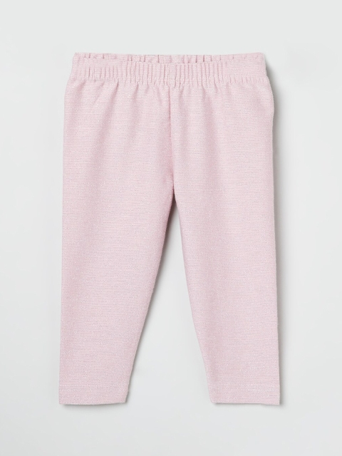 

max Girls Pink Solid Ankle-Length Leggings