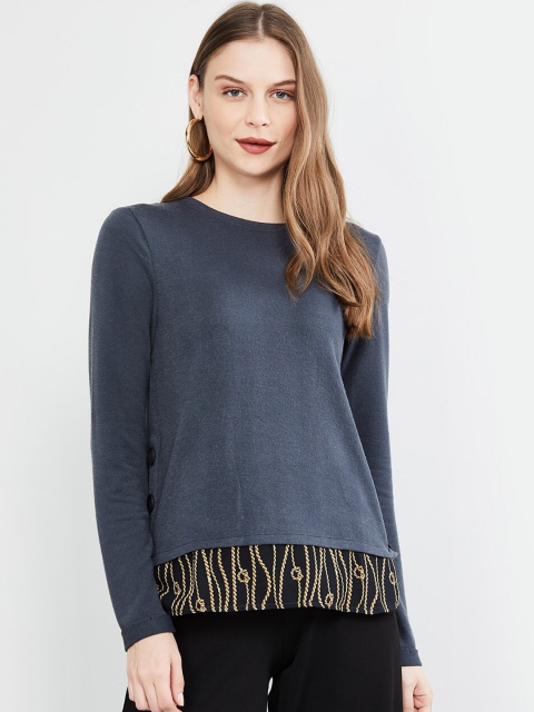 

max Women Grey Solid Top