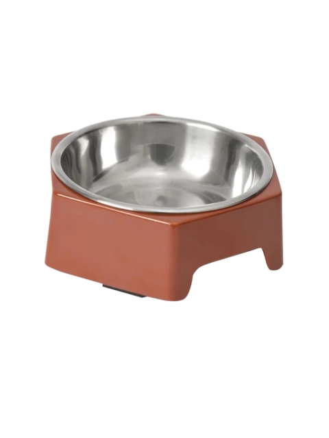 

Heads Up For Tails Brown Solid Hexagon Anti Skid Dog & Cat Bowl