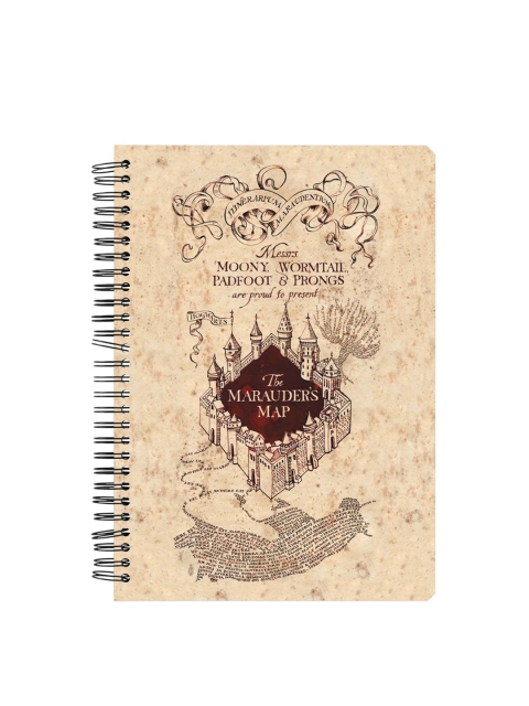 

MC SID RAZZ Beige & Brown Official Harry Potter Marauder's Map Spiral Notebook