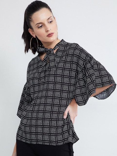 

max Women Black Checked Top