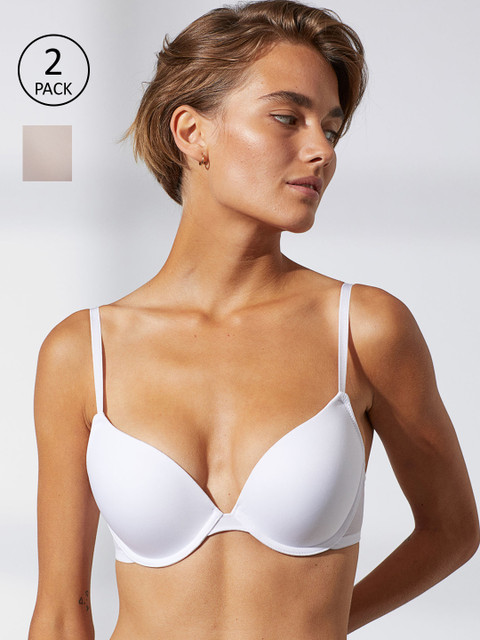 

H&M White & Nude 2-Pack Microfibre Push-Up Bras
