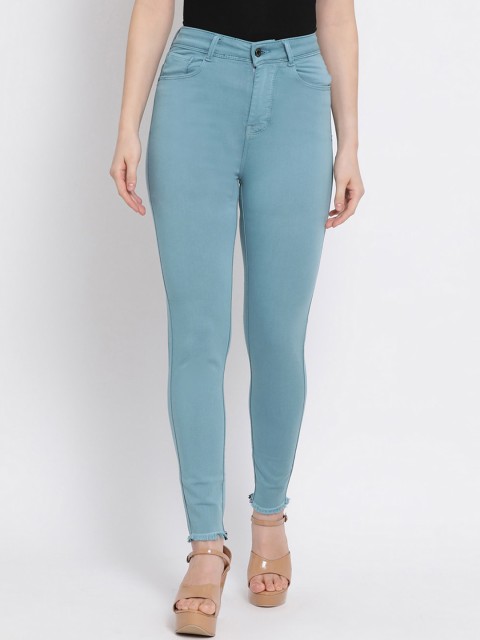 

Code 61 Women Sea Green Skinny Fit High-Rise Clean Look Stretchable Jeans