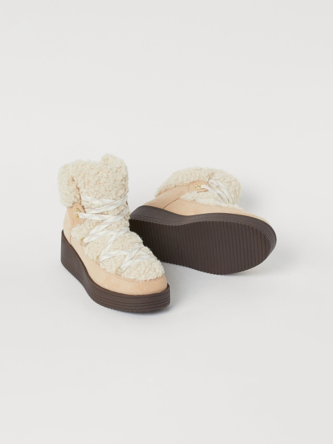 

H&M Women Beige Warm-Lined Boots