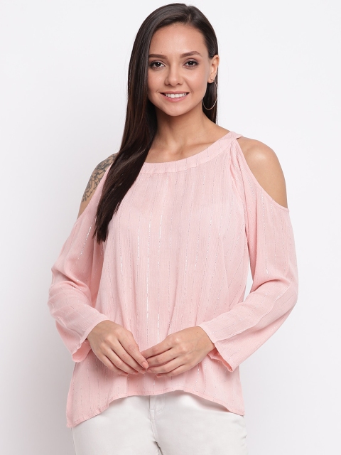 

Mayra Women Pink Solid High-Low Top
