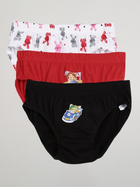 

max Boys Pack Of 3 Printed Basic Briefs S19FIN16, Red