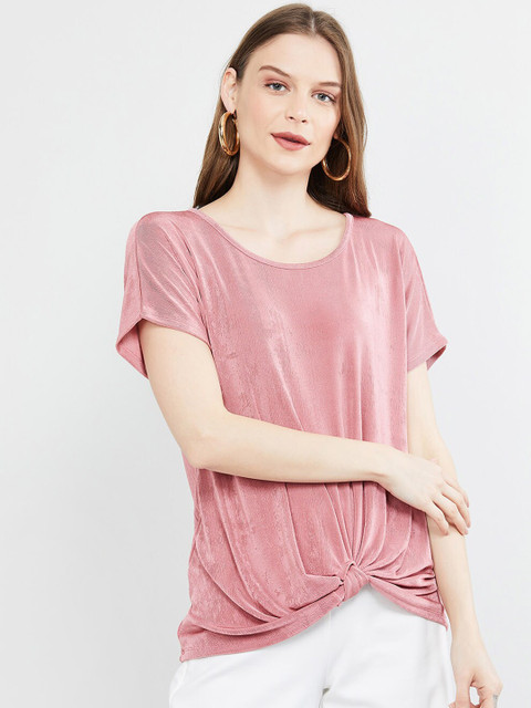 

max Women Pink Solid Top