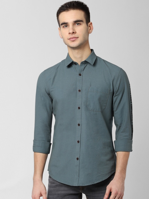 

Peter England Casuals Men Green Slim Fit Printed Casual Shirt