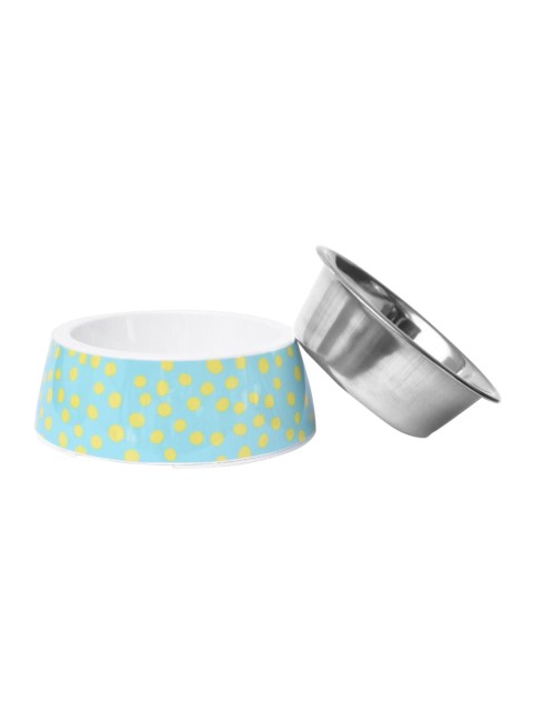 

Heads Up For Tails Blue & Yellow Printed Anti-Skid Dog Pet Bowls