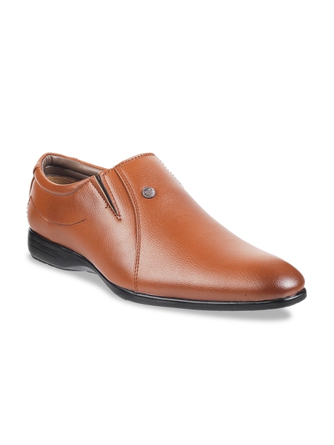 

WALKWAY Men Tan Brown Solid Formal Slip-Ons