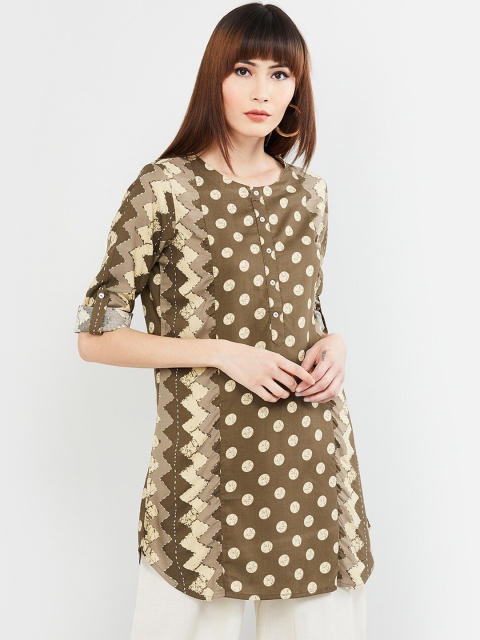 

max Women Grey & Brown Printed Tunic